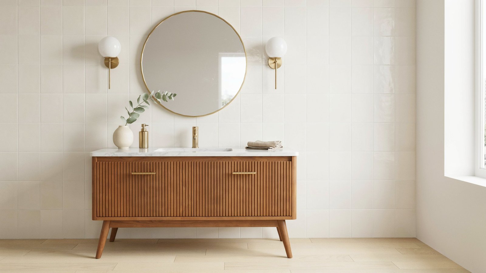 bathroom vanity mid century