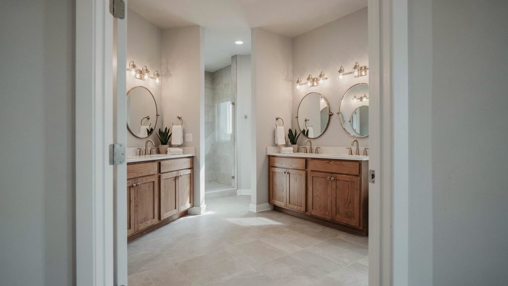 shared bathroom vanity layout