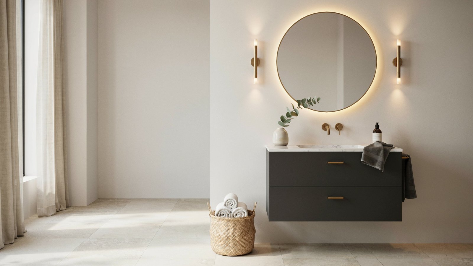 black bathroom vanity