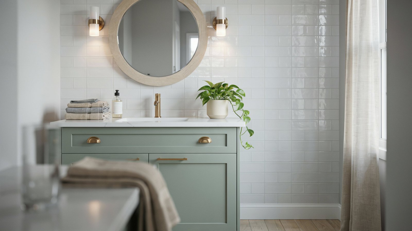 sage green vanity ideas