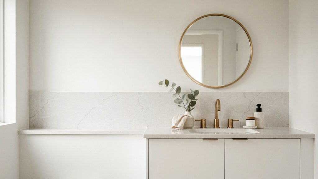 Vanity backsplash height