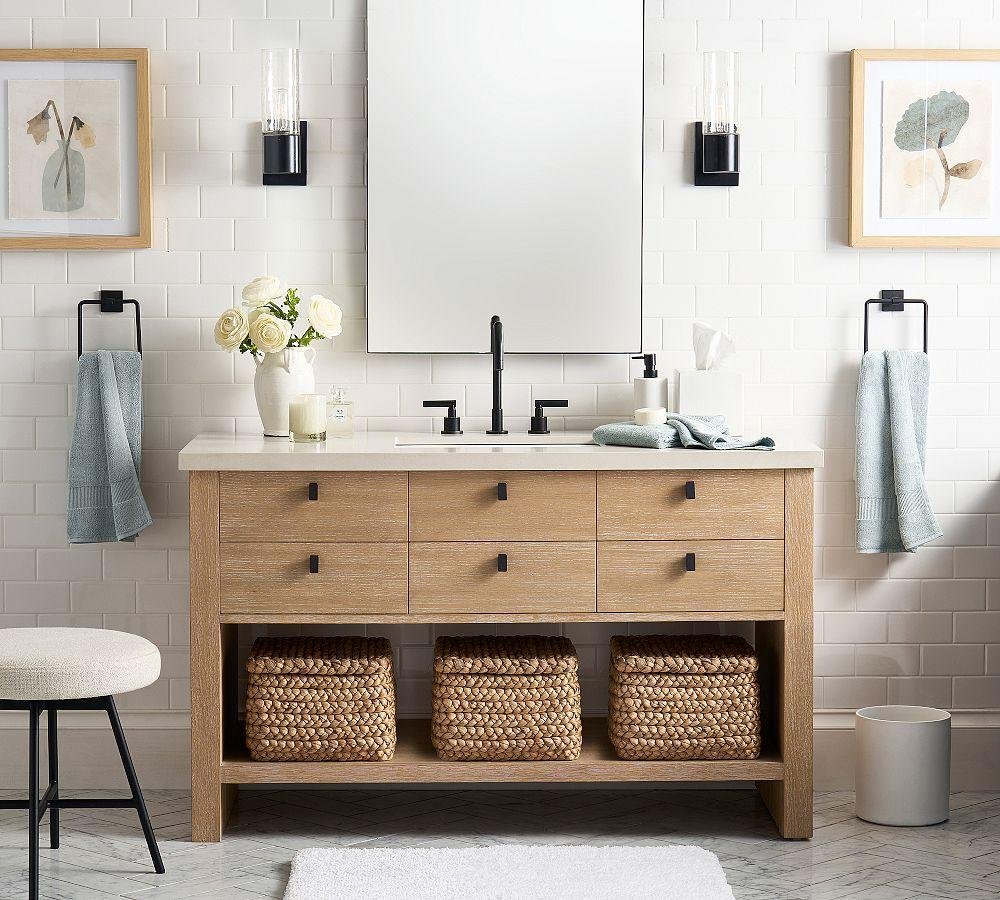 open bathroom vanity