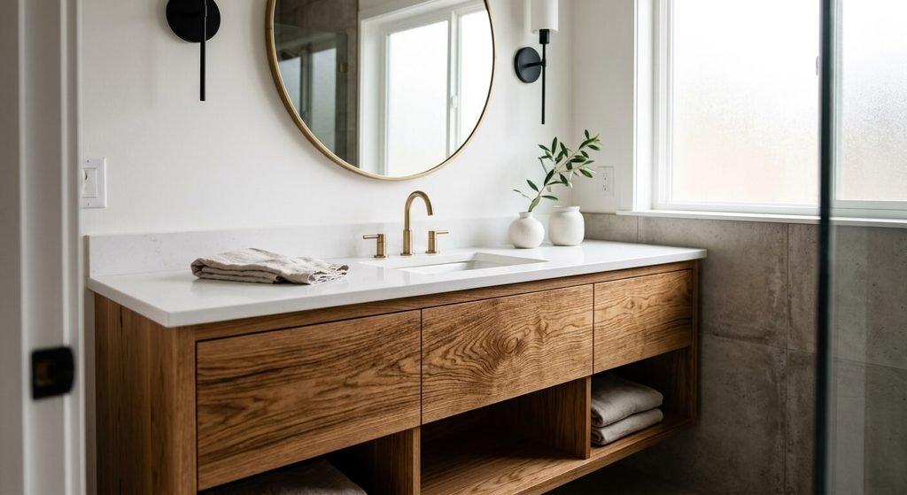 Real wood vanity