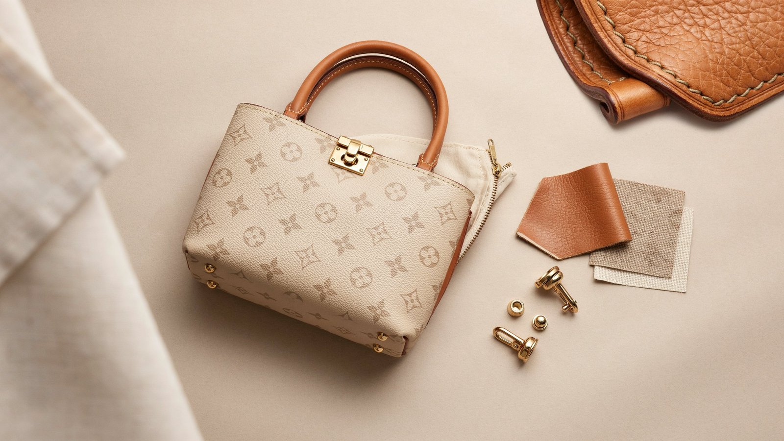 Louis Vuitton leather trim and handles