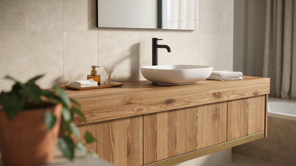 Butcher block bathroom vanity top