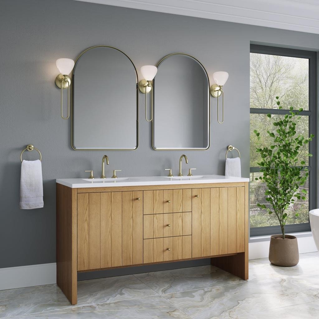 modern double vanity mirrors