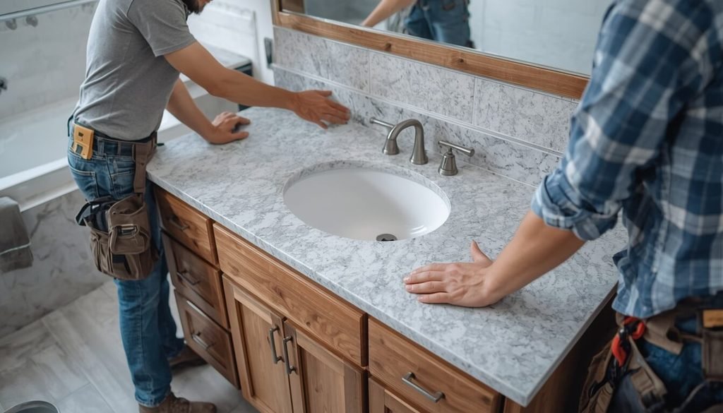 Granite Vanity Top Installation