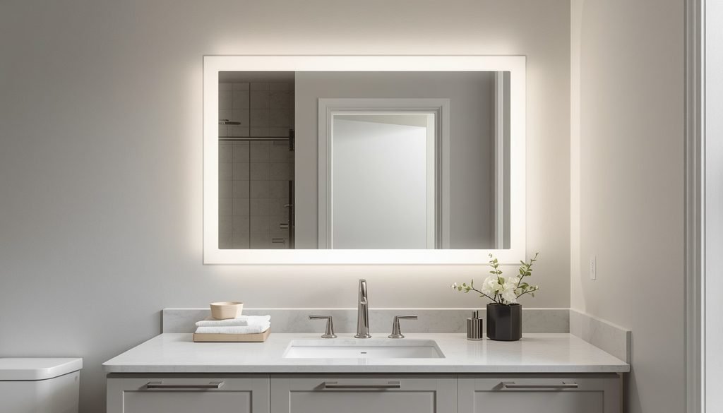ideal mirror width for a 36-inch vanity