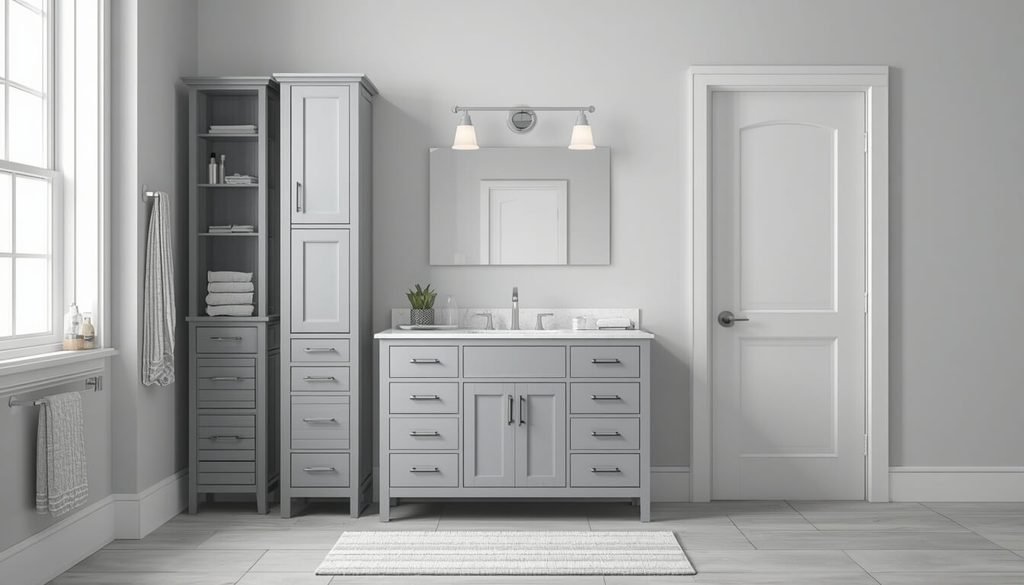 vanity with side tower