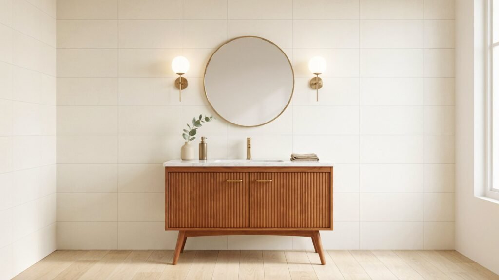 mid century style bathroom