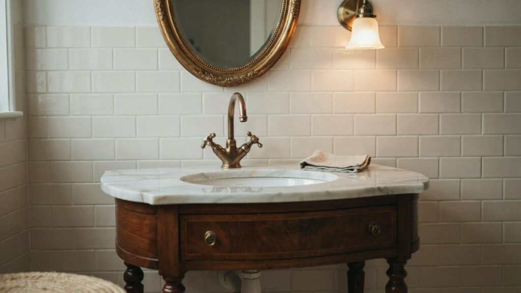 antique style bathroom vanity