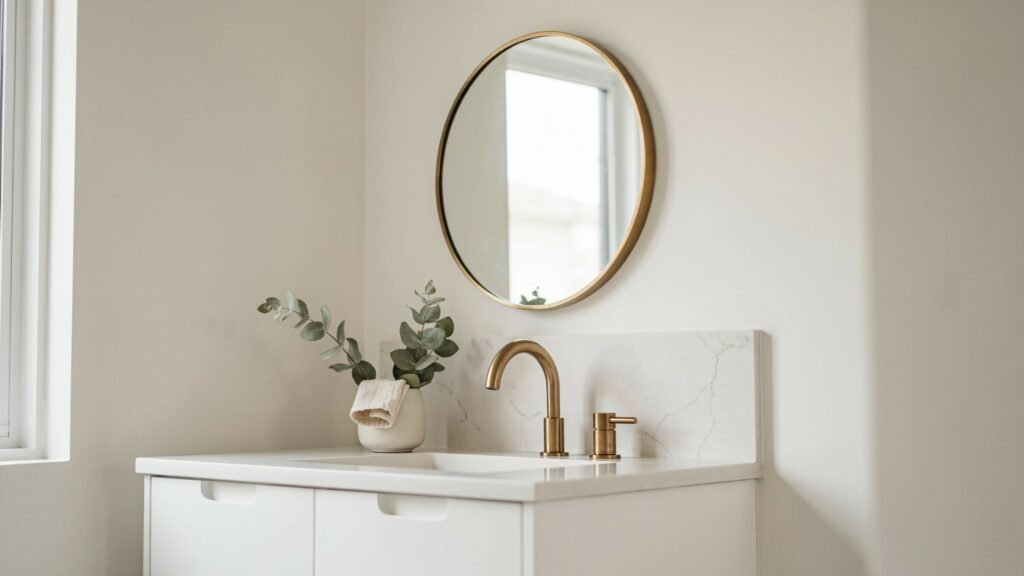 Bathroom vanity backsplash