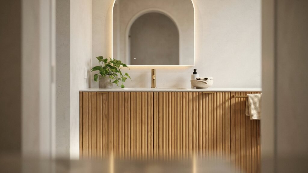 Fluted vanity
