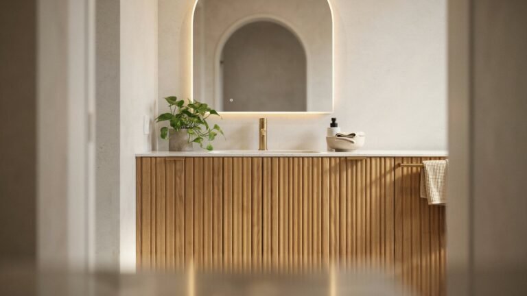 Fluted vanity