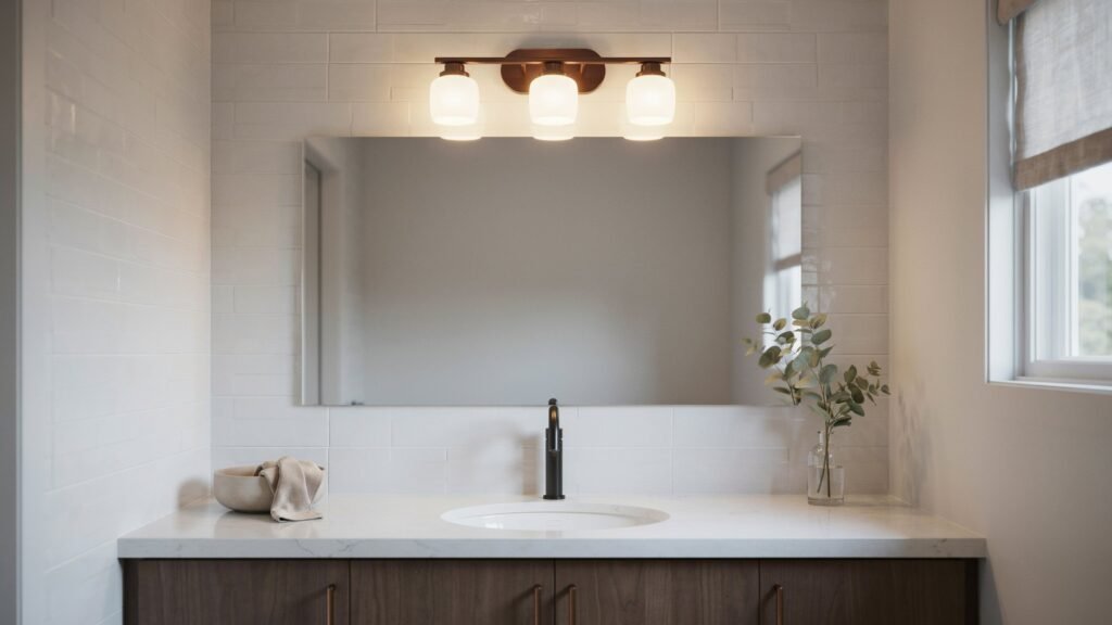 3 light bathroom fixture bronze