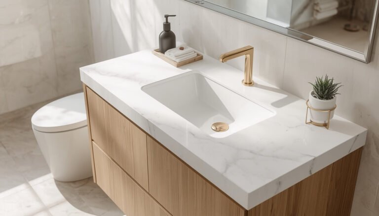 quartz vanity tops with sink