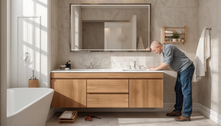 cost to install bathroom vanity