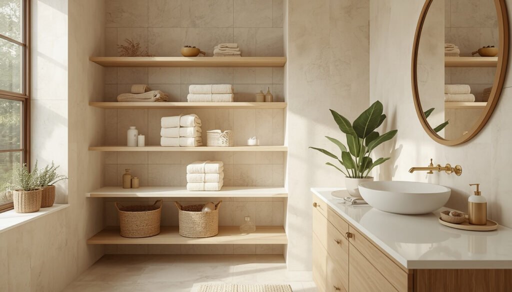 open shelf bathroom vanity