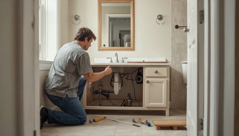 how to remove bathroom vanity